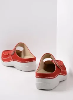 Hielspoor|Slippers|Wolky Roll Slipper rood zomer nubuck