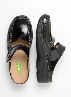 Slippers|Klompen|Wolky Roll Slipper Vegan zwart vegan lak