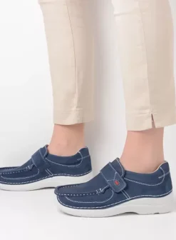 Instappers|Bandschoenen|Wolky Roll Strap denim nubuck