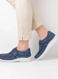 Instappers|Bandschoenen|Wolky Roll Strap denim nubuck