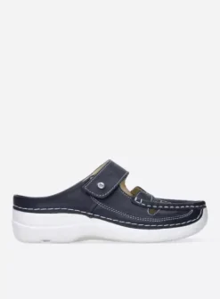 Slippers|Klompen|Wolky Roll Talaria denim leer