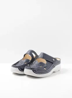 Slippers|Klompen|Wolky Roll Talaria denim leer
