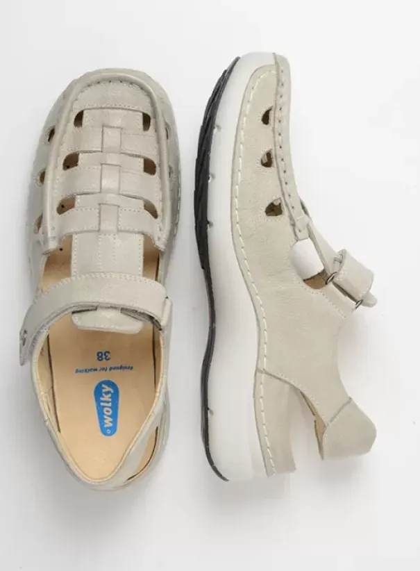 Sandalen|Wolky Rolling Sun gebroken wit leer