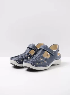 Sandalen|Wolky Rolling Sun blauw leer
