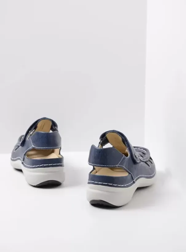 Sandalen|Wolky Rolling Sun blauw leer