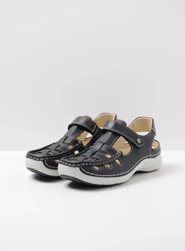 Sandalen|Wolky Rolling Sun zwart leer