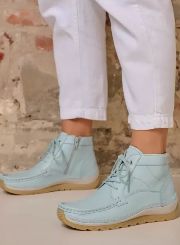 Veterschoenen|Voorjaar/zomer|Wolky Salado lichtblauw leer