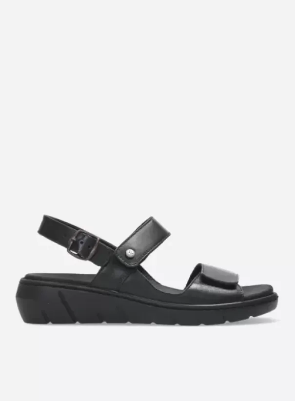 Sandalen|Voorjaar/zomer|Wolky Santorini zwart leer