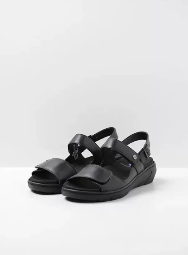 Sandalen|Voorjaar/zomer|Wolky Santorini zwart leer