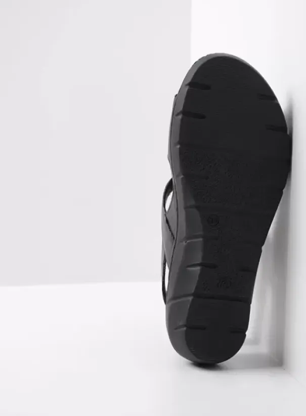 Sandalen|Voorjaar/zomer|Wolky Santorini zwart leer