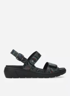 Sandalen|Voorjaar/zomer|Wolky Santorini zwart/blauw suede