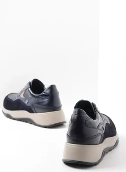 Wandelschoenen|Sneakers|Wolky Sappho blauw combi leer