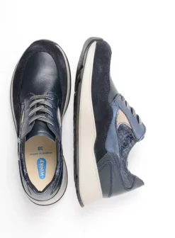 Wandelschoenen|Sneakers|Wolky Sappho blauw combi leer