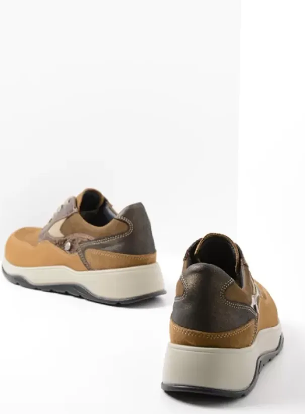 Wandelschoenen|Sneakers|Wolky Sappho cognac combi leer