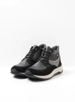Wandelschoenen|Veterschoenen|Wolky Scone zwart combi leer