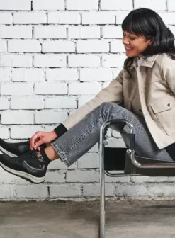 Wandelschoenen|Veterschoenen|Wolky Scone zwart combi leer