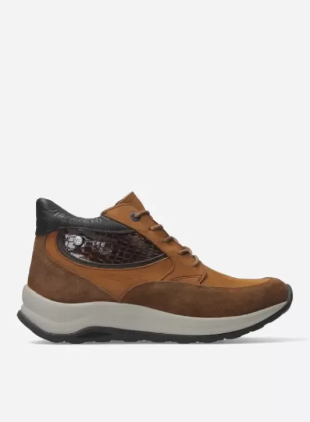 Wandelschoenen|Veterschoenen|Wolky Scone WR cognac combi leer