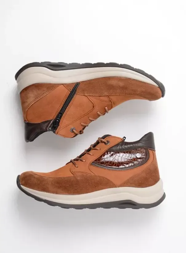Wandelschoenen|Veterschoenen|Wolky Scone WR cognac combi leer