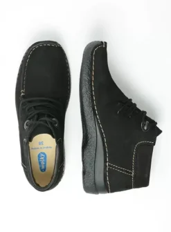 Veterschoenen|Wolky Seamy Moc zwart nubuck