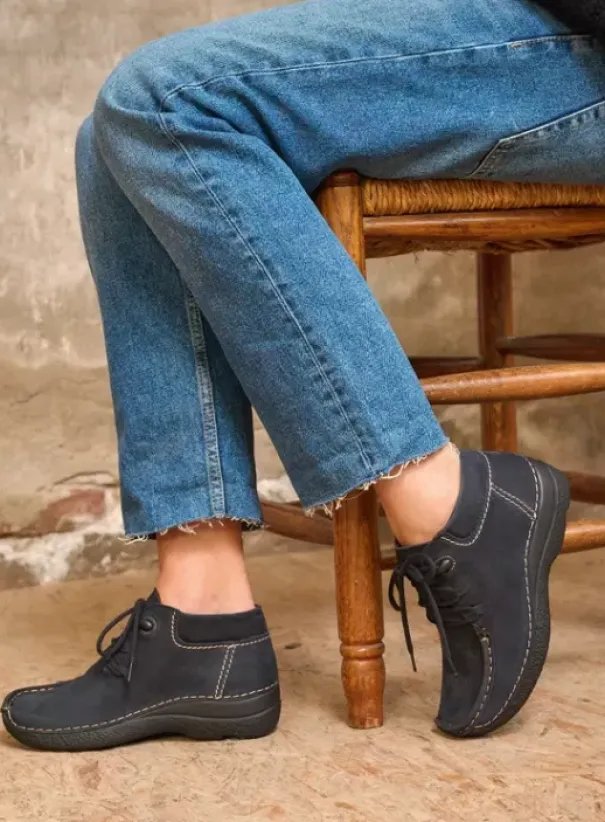 Veterschoenen|Wolky Seamy Moc zwart nubuck