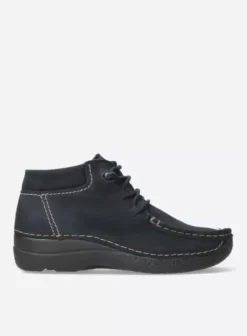 Veterschoenen|Wolky Seamy Moc blauw nubuck