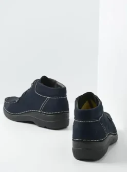 Veterschoenen|Wolky Seamy Moc blauw nubuck