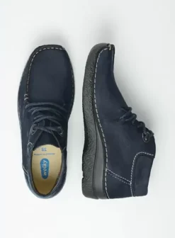 Veterschoenen|Wolky Seamy Moc blauw nubuck