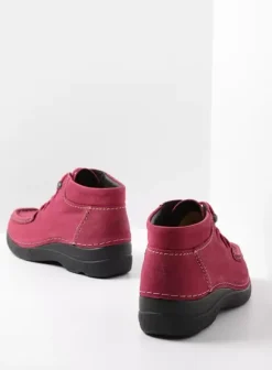 Veterschoenen|Wolky Seamy Moc bordeauxrood nubuck