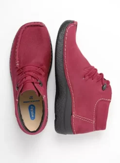 Veterschoenen|Wolky Seamy Moc bordeauxrood nubuck