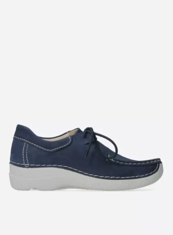 Veterschoenen|Wolky Seamy Shoe denim nubuck