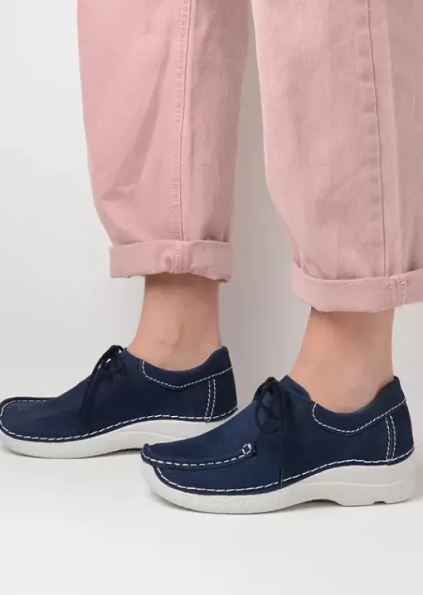 Veterschoenen|Wolky Seamy Shoe denim nubuck