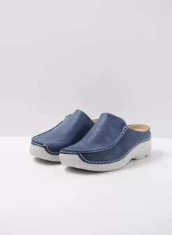 Slippers|Klompen|Wolky Seamy Slide denim nubuck