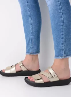 Slippers|Voorjaar/zomer|Wolky Sense goud leer