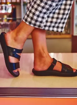 Slippers|Wolky Sense zwart leer