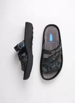 Slippers|Voorjaar/zomer|Wolky Sense zwart/blauw suede