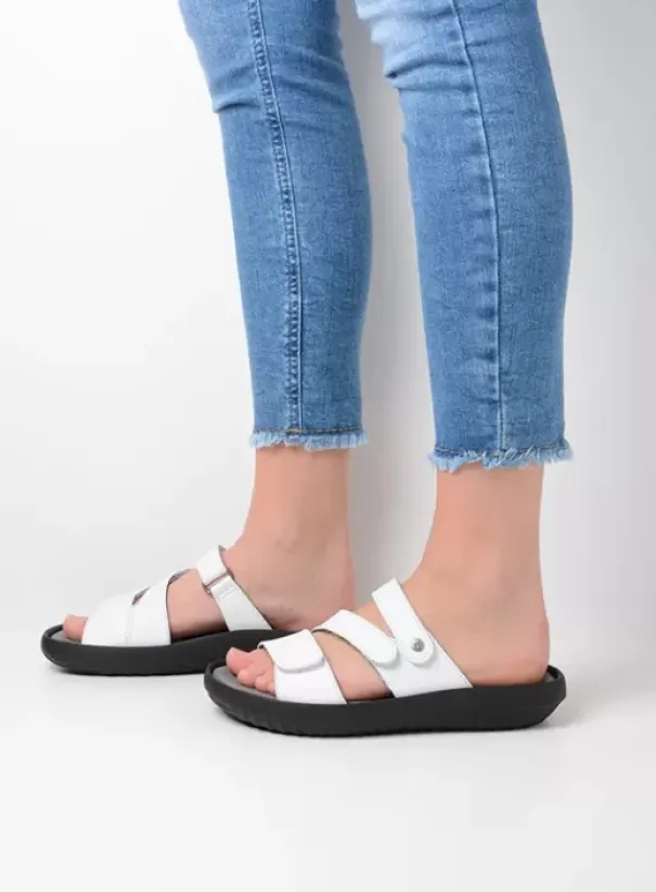 Slippers|Wolky Sense wit leer