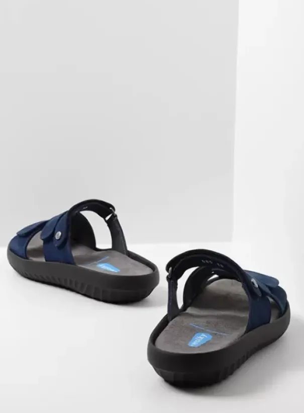 Slippers|Wolky Sense blauw nubuck