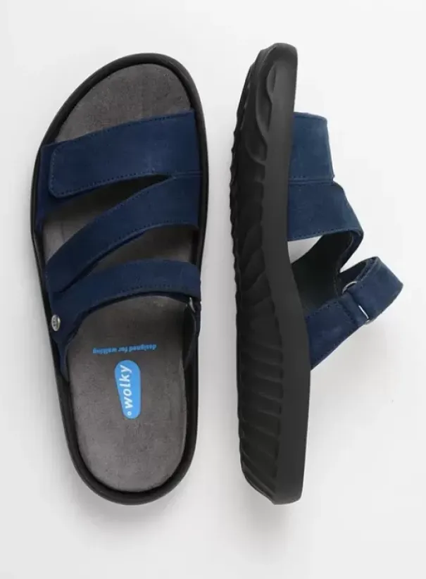 Slippers|Wolky Sense blauw nubuck
