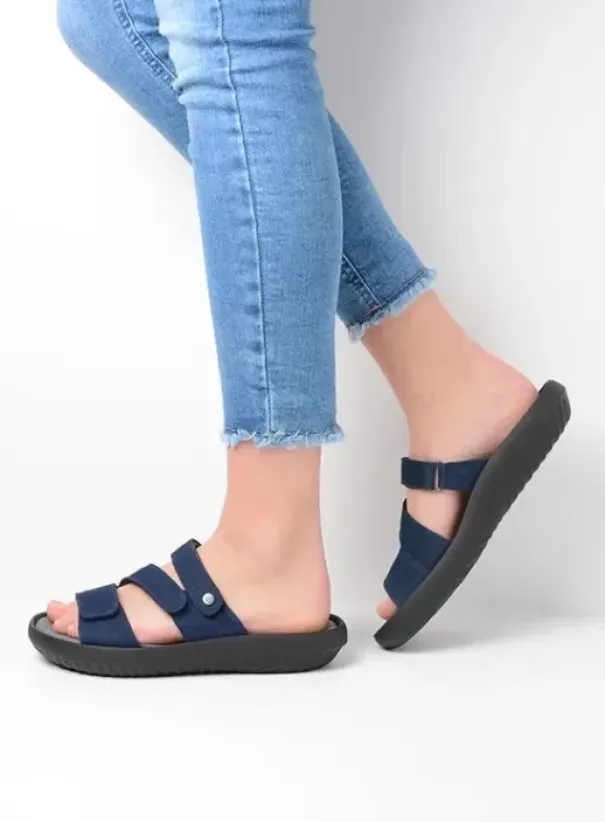Slippers|Wolky Sense blauw nubuck