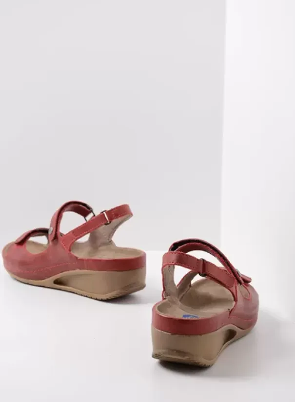 Sandalen|Wolky Shallow rood leer