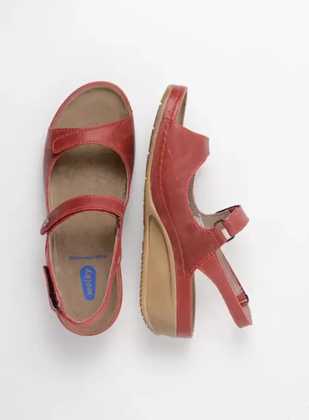 Sandalen|Wolky Shallow rood leer