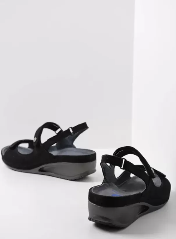 Sandalen|Wolky Shallow zwart nubuck
