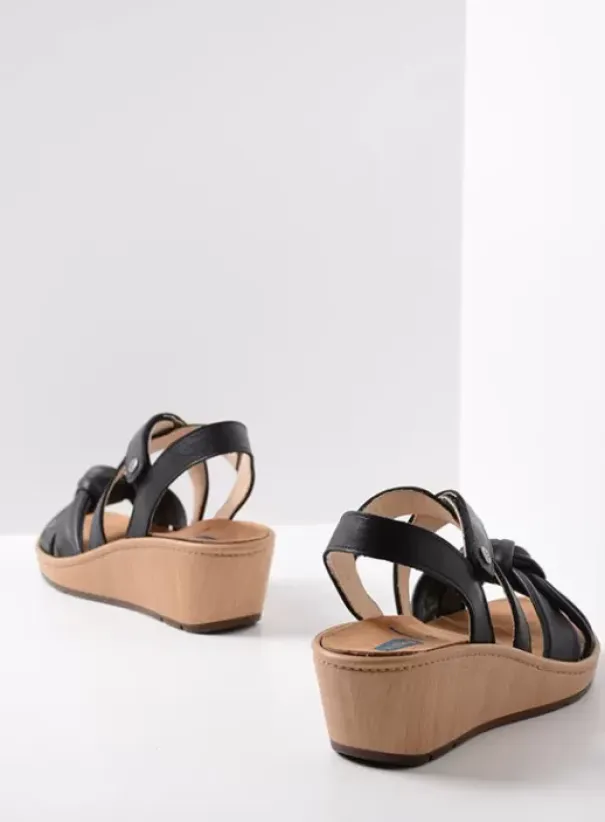 Sandalen|Voorjaar/zomer|Wolky Sisal zwart leer
