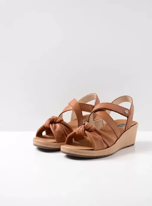 Sandalen|Voorjaar/zomer|Wolky Sisal cognac leer
