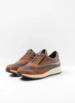 Sneakers|Veterschoenen|Wolky Sprint cognac combi leer