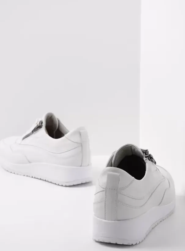 Sneakers|Veterschoenen|Wolky Sprint wit leer