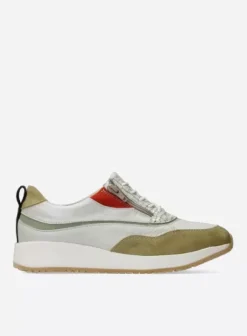 Sneakers|Veterschoenen|Wolky Sprint wit/groen combi leer