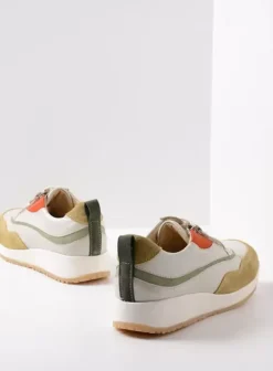 Sneakers|Veterschoenen|Wolky Sprint wit/groen combi leer