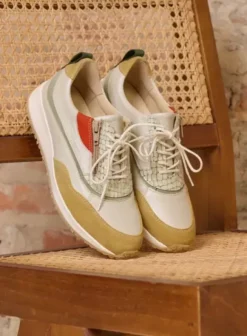 Sneakers|Veterschoenen|Wolky Sprint wit/groen combi leer