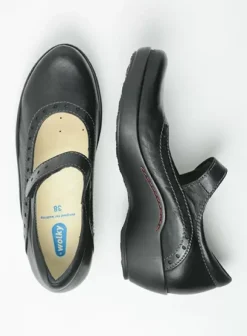 Bandschoenen|Wolky Sud zwart leer